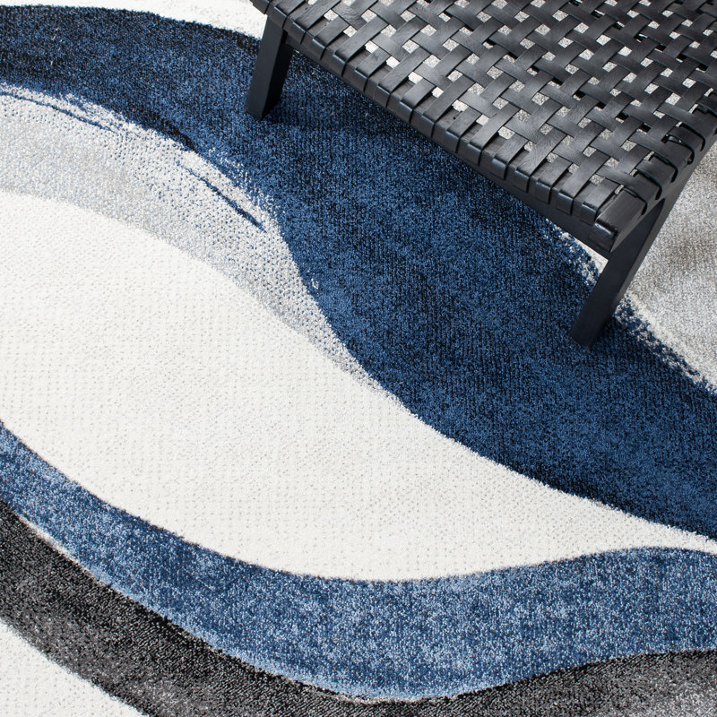 Orren Ellis Tornillo Performance Gray/Blue Rug & Reviews Wayfair